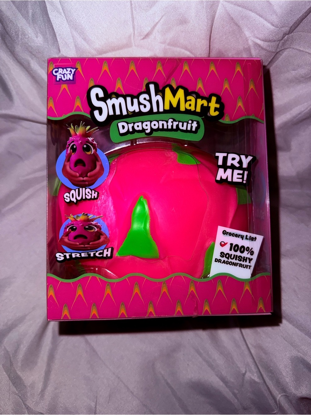 SmushMart Dragonfruit Squishy Toy - Bright Pink & Green